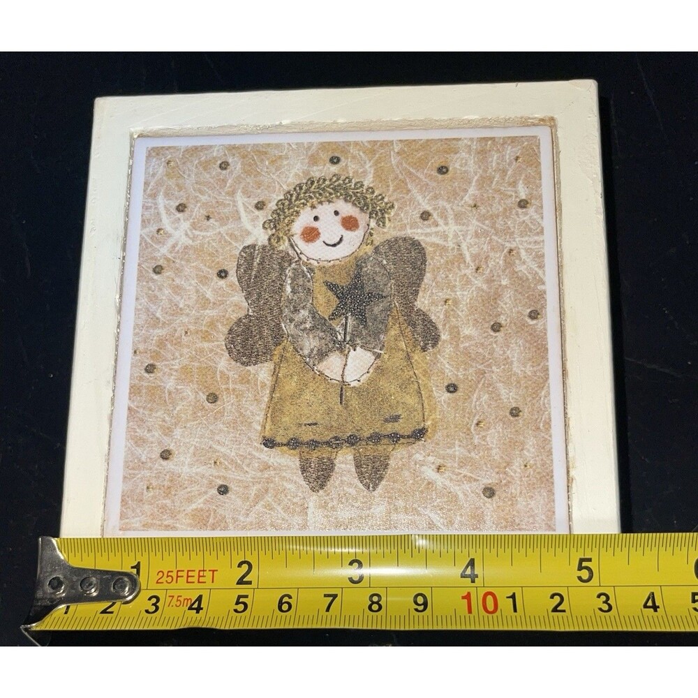 Trinket Jewelry Box Wood With Inlay Angel On Top - Picture 10 of 12